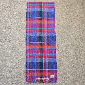 NWOT Avoca Wool Woven Colorful Plaid Scarf Ireland